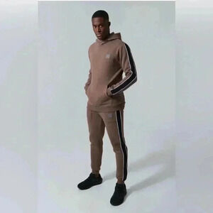 Boo Hoo MAN ACTIVE STRIPE HOODED TRACKSUIT